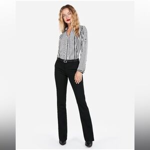 NWT Express Columnist Mid Rise Barely Boot Black Dress Pants Size 0 SHORT